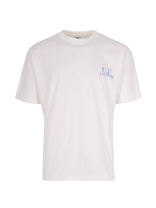 T-shirt uomo mezza manica bianca con logo CP COMPANY | 20CMTS143A110579W103